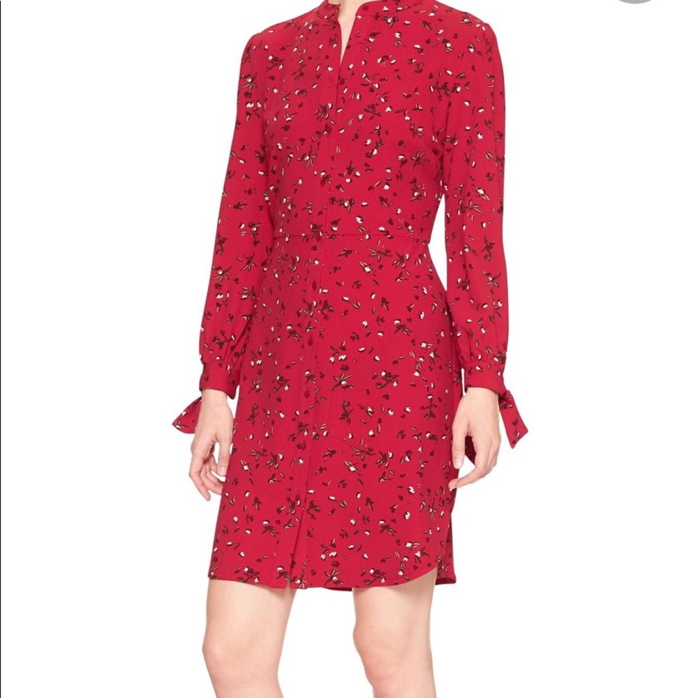 Darling red button-up Banana Republic dress